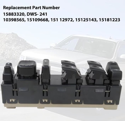 15883320 Motorista dianteiro Lado esquerdo Figura de janela de alimentação Interruptor preto para 2007 Sierra 1500 Classic HM