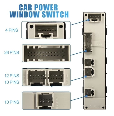 H2 Comutador de janela de energia elétrica para direção dianteira esquerda lado carro Cadi-llac GMC Chevrolet
