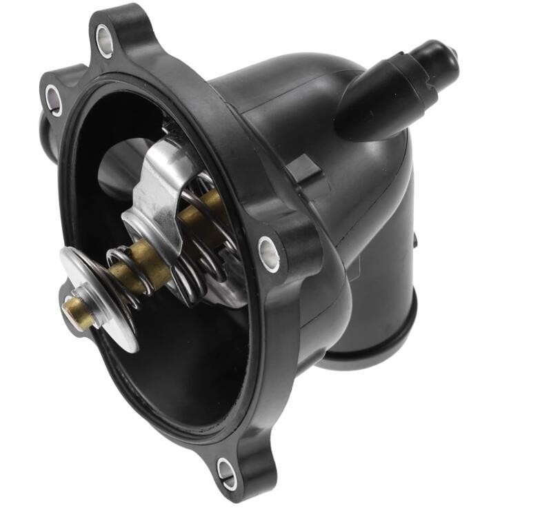 Montagem de caixa de termostato de resfriamento de motor de plástico metálico para Audi A6 S6 S6 S8 Q7 Volkswagen Touareg Preto